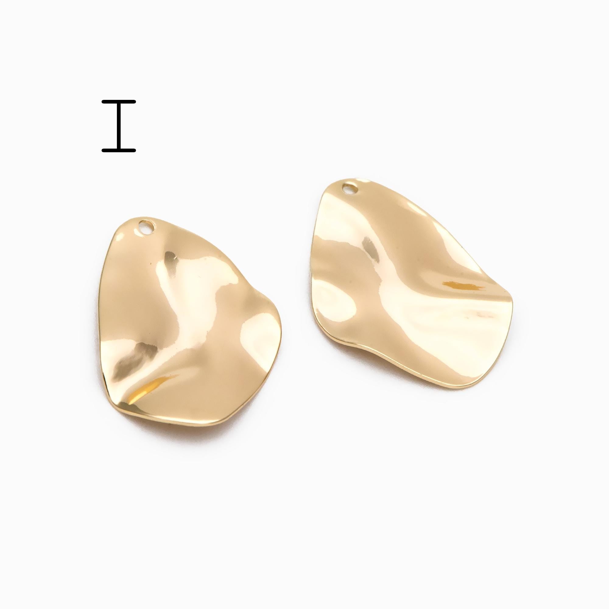 10pcs Gold/ Silver Tone Hammered Geometric Charms , Gold/ Rhodium plated Brass, Polished Earring Pendants (GB-402)